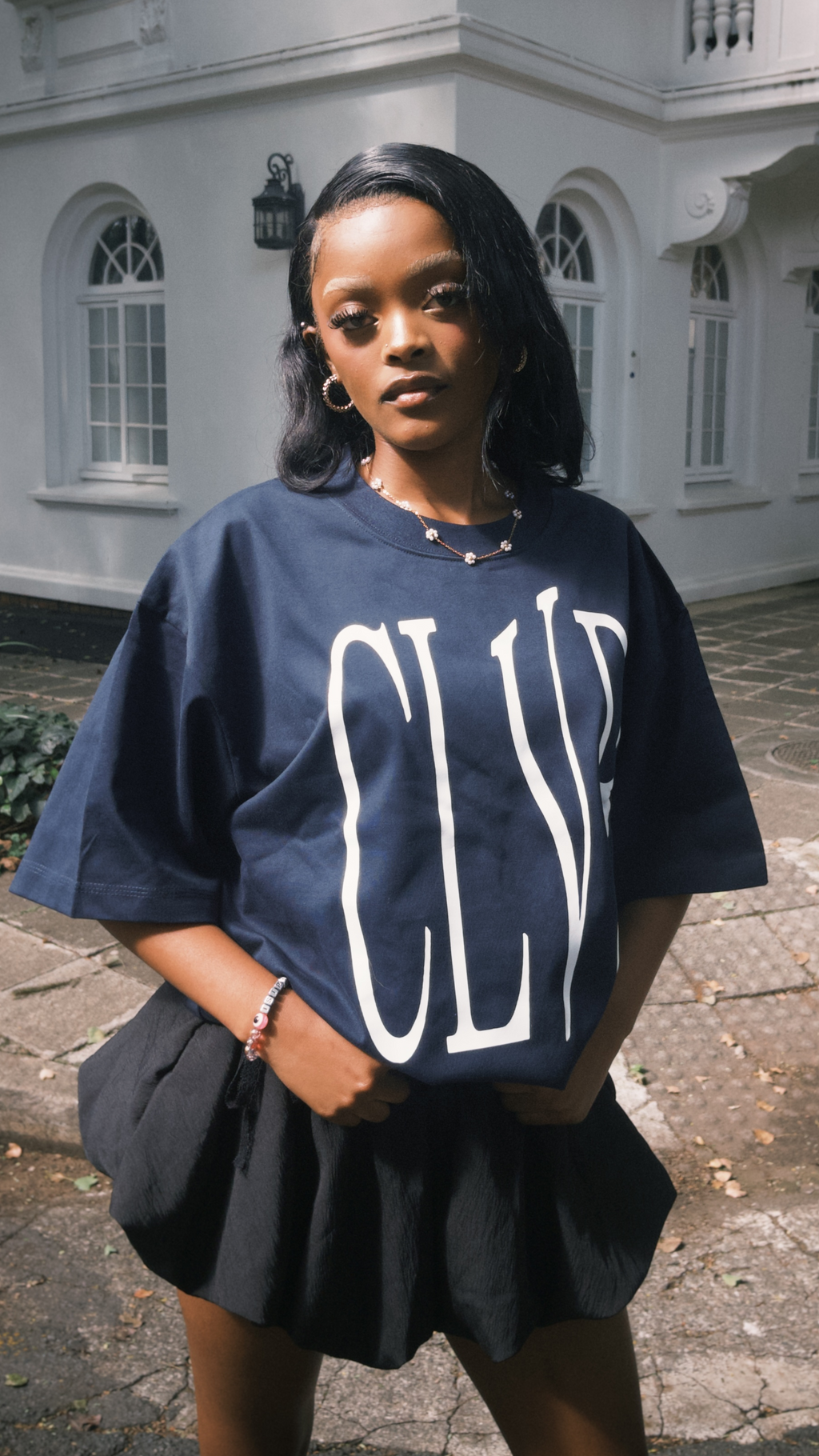CLVB OVERSIZE T-SHIRT NAVY