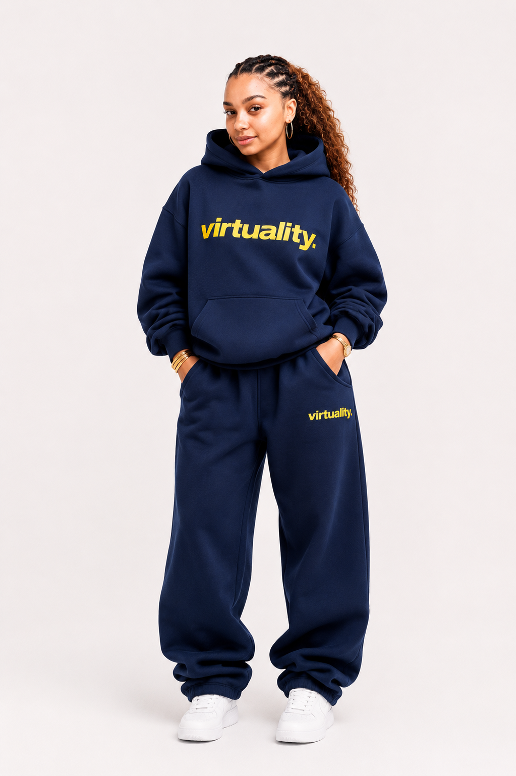 NAVY & YELLOW HEAVYDUTY HOODIE