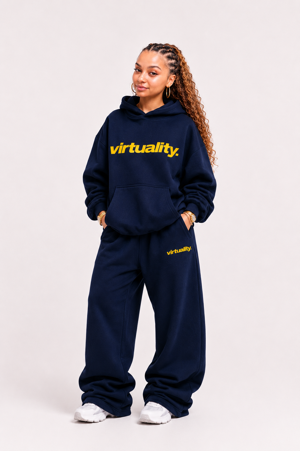 NAVY & YELLOW HEAVYDUTY HOODIE