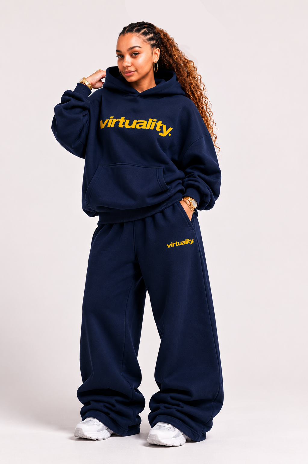 NAVY & YELLOW HEAVYDUTY HOODIE