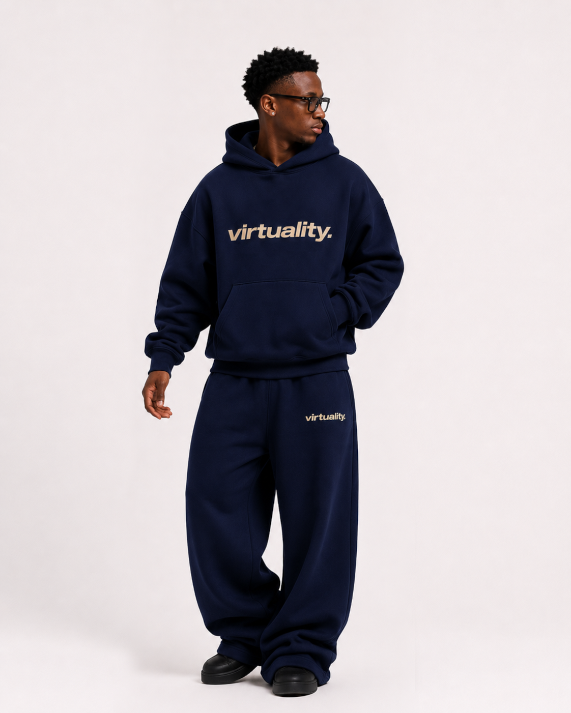 NAVY & KAKHI HEAVYDUTY HOODIE