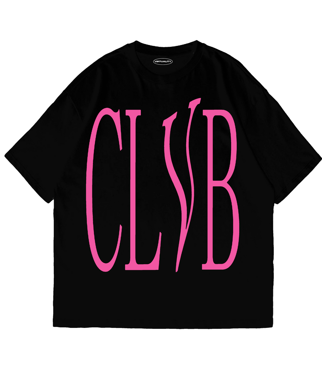 CLVB OVERSIZE T-SHIRT BLACK AND PINK