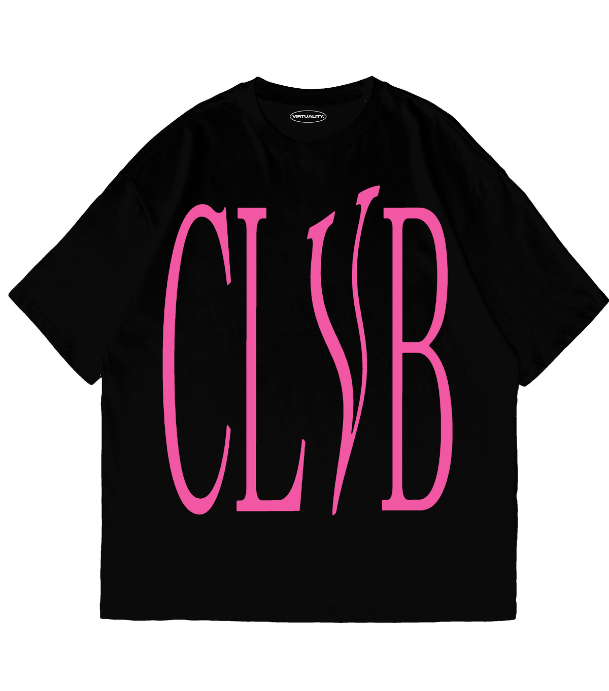 CLVB OVERSIZE T-SHIRT BLACK AND PINK