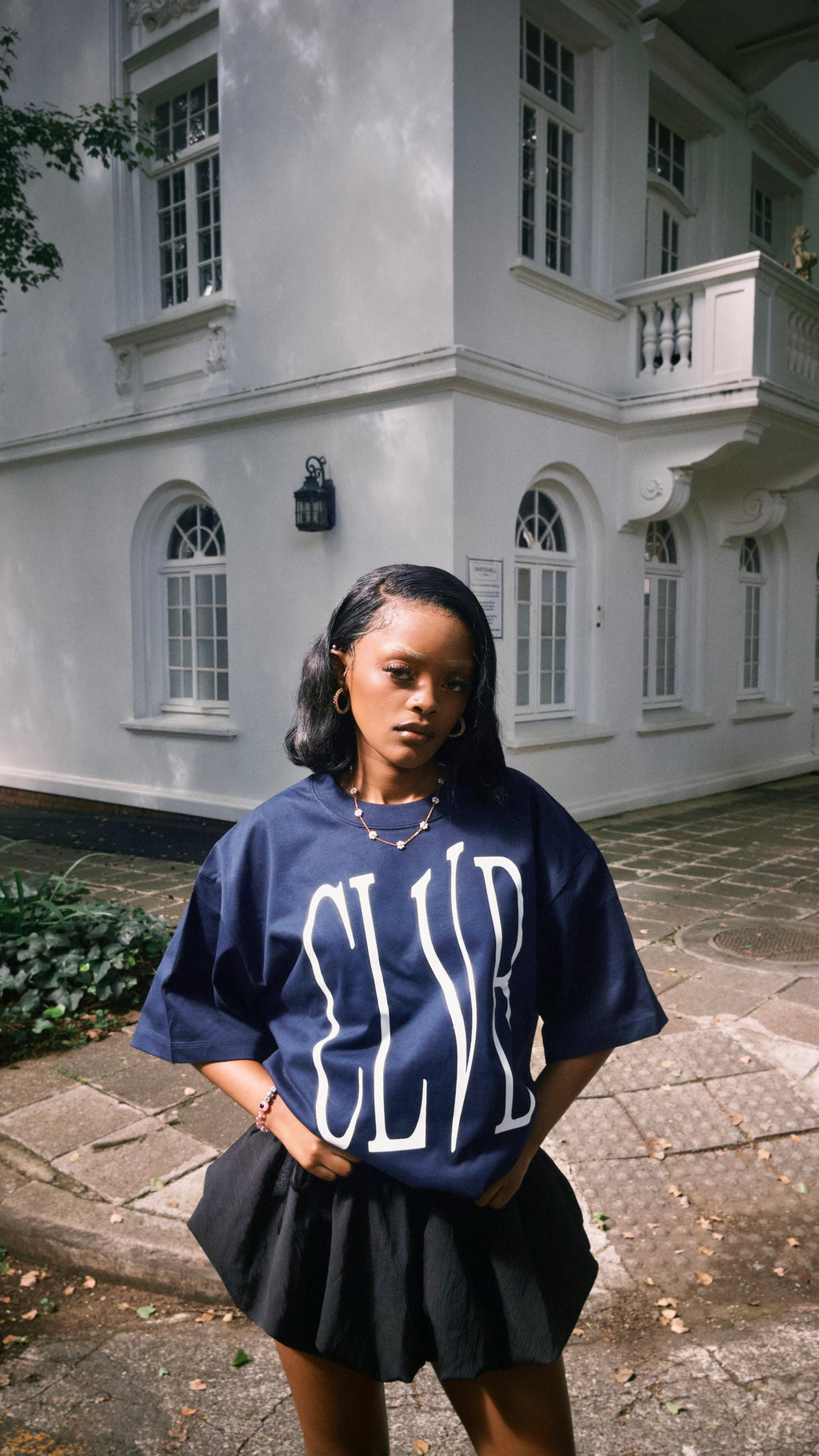 CLVB OVERSIZE T-SHIRT NAVY