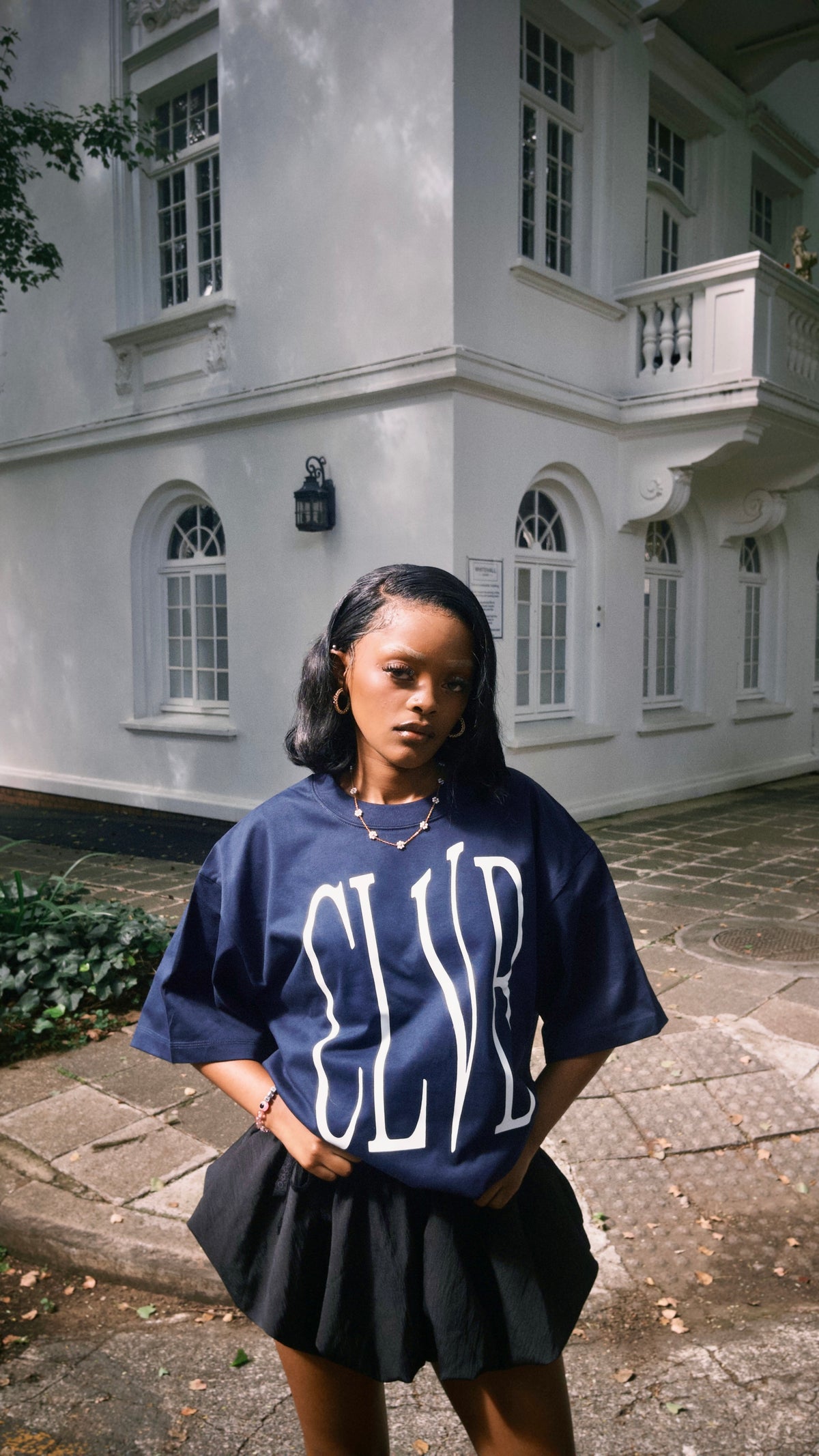 CLVB OVERSIZE T-SHIRT NAVY